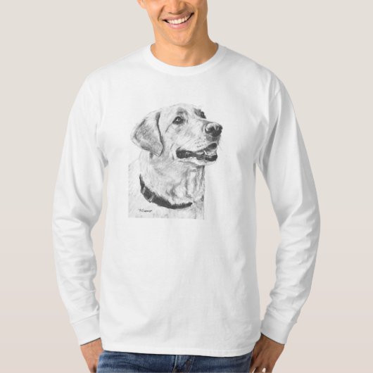 ラブラドル・レトリーバー犬のスケッチ Tシャツ (正面)