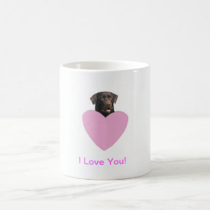 ラブラドル・レトリーバー犬のハッピーバレンタインデー コーヒーマグカップ