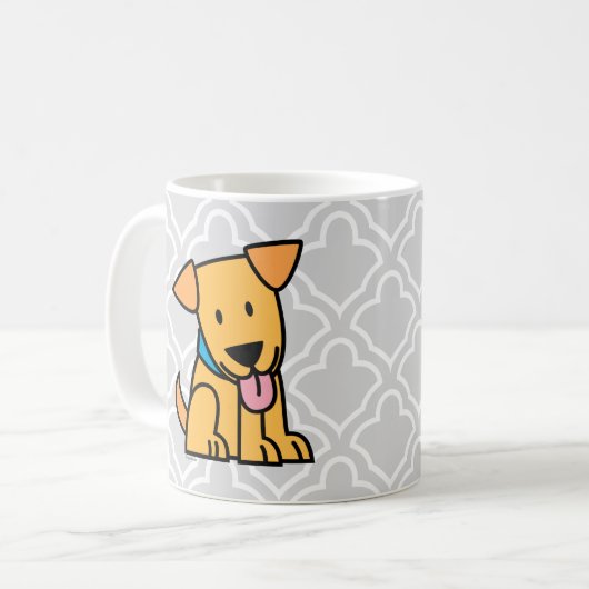 ラブラドル・レトリーバー犬の小犬は金かわいい子犬を坐らせます コーヒーマグカップ (正面左)