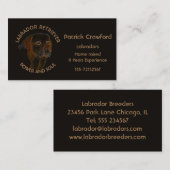 ラブラドル・レトリーバー犬の繁殖動物および訓練 名刺 (正面/裏面)