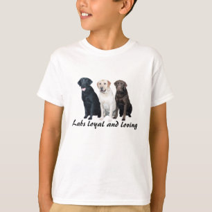 ラブラドル・レトリーバー犬の青年ユニセックスなワイシャツ Tシャツ