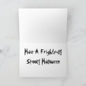 ラブラドル・レトリーバー犬の黒のハロウィンの挨拶状 カード (内部)