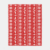 ラブラドル・レトリーバー犬はクリスマスパターンのシルエットを描きます フリースブランケット (正面)