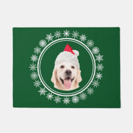ラブラドル・レトリーバー犬犬のサンタのクリスマスの歓迎 ドアマット