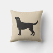 ラブラドル・レトリーバー犬犬のシルエットの装飾用クッション クッション (裏面)