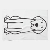 ラブラドル・レトリーバー犬犬の漫画の台所タオル キッチンタオル (横)