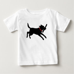 ラブラドル・レトリーバー犬犬 のかわいい連続した黒い実験室 ベビーTシャツ