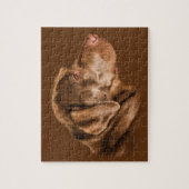 ラブラドル・レトリーバー犬犬、カスタマイズ可能なパズル ジグソーパズル (縦)