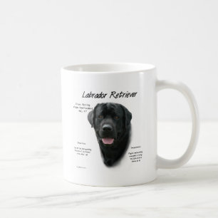 ラブラドル・レトリーバー犬(blk)の歴史のデザイン コーヒーマグカップ