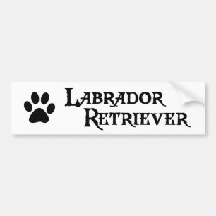 ラブラドル・レトリーバー犬(pawprintとの海賊スタイル) バンパーステッカー