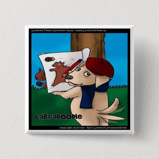 ラブラドーおもしろいドギフトTeeマグカードなど 缶バッジ (正面)