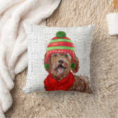 ラブラドーおもしろいルドッグウォーターカラークリスマス クッション (ブランケット)