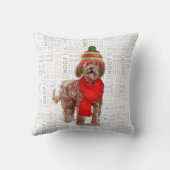 ラブラドーおもしろいルドッグウォーターカラークリスマス クッション (裏面)