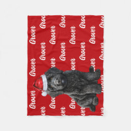 ラブラドーおもしろいルドドッグネームパターン（の模様が）あるクリスマス フリースブランケット