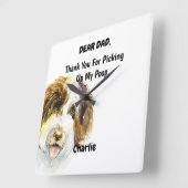 ラブラドーおもしろいルパパ水彩イヌアート  スクエア壁時計 (傾斜)