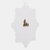 ラブラドードルおもしろいビッグフット犬歩くドッグママパパ オーナメントカード (右)