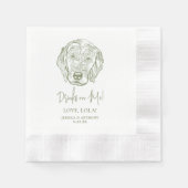 ラブラドードルパーソナライズされたドッグが飲む 縁ありカクテルナプキン (正面)