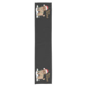 ラブラドードルメリークリスマスおもしろいクリスマスドッグ恋人 ショートテーブルランナー (正面)