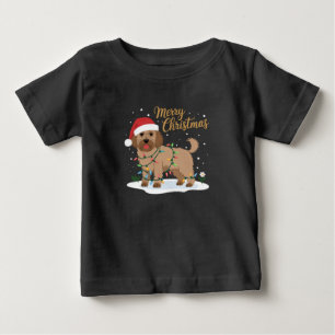 ラブラドードルメリークリスマスおもしろいクリスマスドッグ恋人 ベビーTシャツ