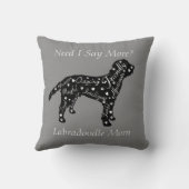 ラブラドードル形質ママはもっと言う必要がある? クッション (裏面)