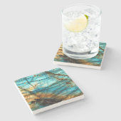 ラブラドーライトの顔 ストーンコースター (横)