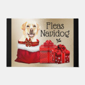 ラブラドールおもしろいクリスマスのノミnavidogギフト ドアマット (正面)