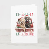 ラブラドールおもしろいクリスマスハッピーホリデイズ シーズンカード (正面)