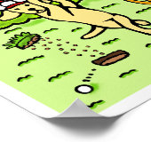 ラブラドールおもしろいゴルファーズマンガイエロー・ラブラドール・レトリーバー ポスター (角)