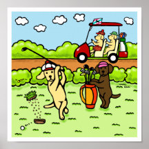 ラブラドールおもしろいゴルファーズマンガイエロー・ラブラドール・レトリーバー