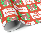 ラブラドールかわいいクリスマスドパーソナライズされたッグ ラッピングペーパー (ロールコーナー)