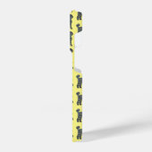 ラブラドールかわいい犬のシルエットグリッドイエロー iPhoneケース (左側面)