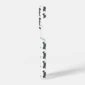 ラブラドールかわいい犬のシルエットグリッドホワイト iPhoneケース (左側面)