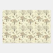 ラブラドールかわいい秋秋のパターン ラッピングペーパーシート (正面3)