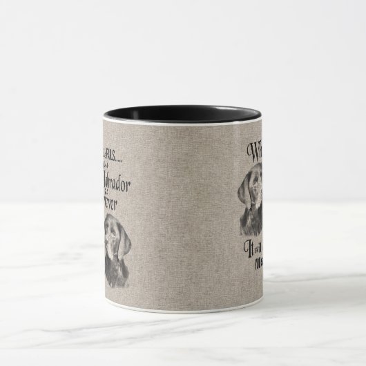 ラブラドールが失敗した場合の引用文 マグカップ (中央)