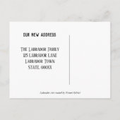 ラブラドールが庭にいるよ 新しい住所 案内ポストカード (裏面)