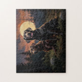 ラブラドールが月明かりの夜に訪れる ジグソーパズル (縦)