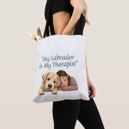 ラブラドールが私のセラピスト – 面白い犬好きTシャツ トートバッグ