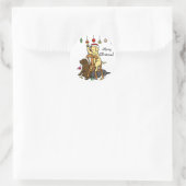 ラブラドールとクリスマスオーナメント漫画 ラウンドシール (バッグ)