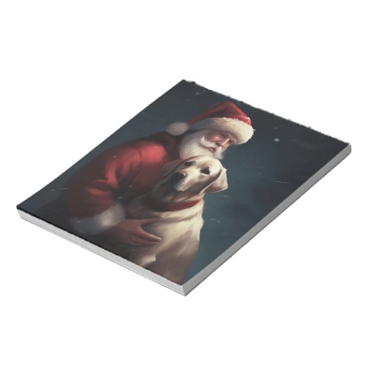 ラブラドールとサンタクロースフェスティバルクリスマス ノートパッド (回転)