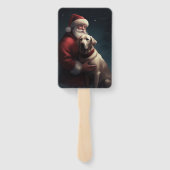 ラブラドールとサンタクロースフェスティバルクリスマス ハンドファン (裏面)