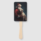 ラブラドールとサンタクロースフェスティバルクリスマス ハンドファン (正面)