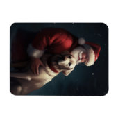 ラブラドールとサンタクロースフェスティバルクリスマス マグネット (横)