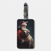 ラブラドールとサンタクロースフェスティバルクリスマス ラゲッジタグ (裏面縦)