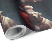 ラブラドールとサンタクロースフェスティバルクリスマス ラッピングペーパー (ロールコーナー)