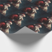 ラブラドールとサンタクロースフェスティバルクリスマス ラッピングペーパー (角)