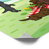 ラブラドールとハッピーさくらんぼブロッサム ポスター (角)