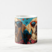 ラブラドールとハートバラバレンタインデー コーヒーマグカップ (中央)