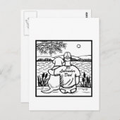 ラブラドールとパパ ポストカード (正面/裏面)