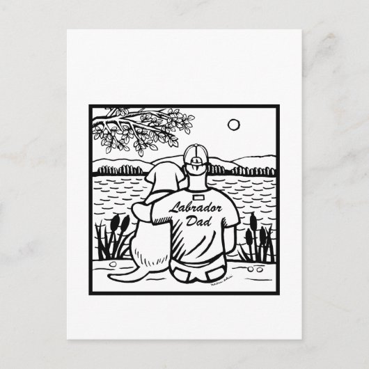 ラブラドールとパパ ポストカード (正面)