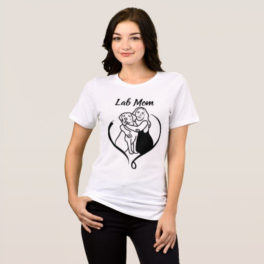 ラブラドールとママの愛 トライブレンドTシャツ (正面全面)